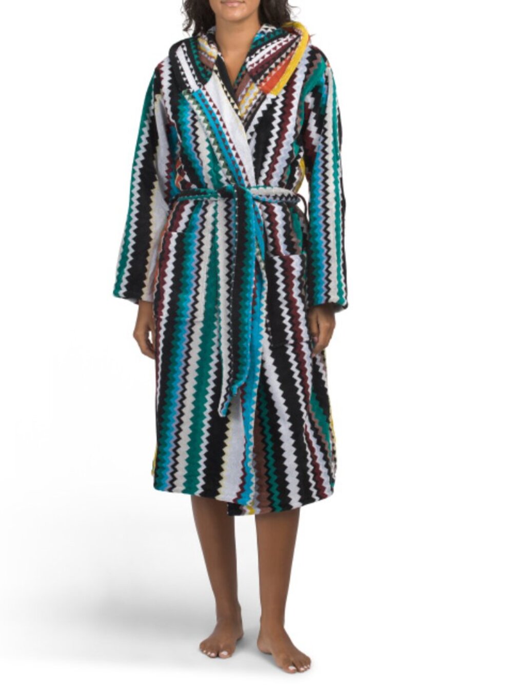 MISSONI Multi Made In Portugal Curt Hooded Bathrobe